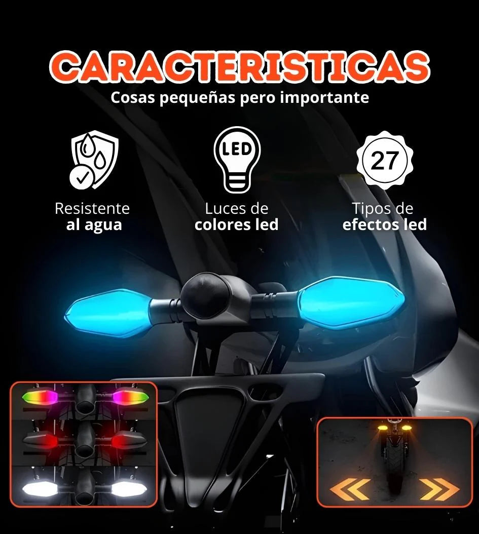 SET DE 4 DIRECCIONALES LED PROYECTABLES PARA MOTO
