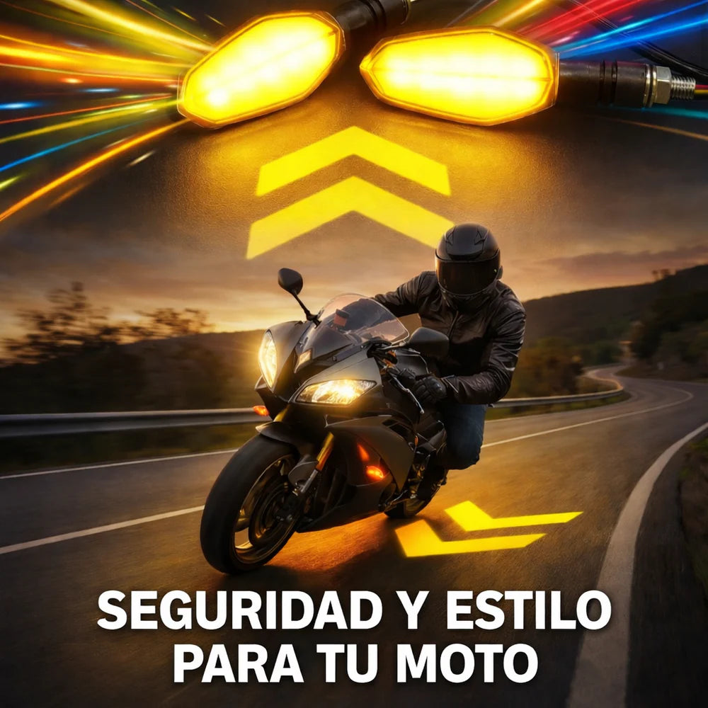 SET DE 4 DIRECCIONALES LED PROYECTABLES PARA MOTO