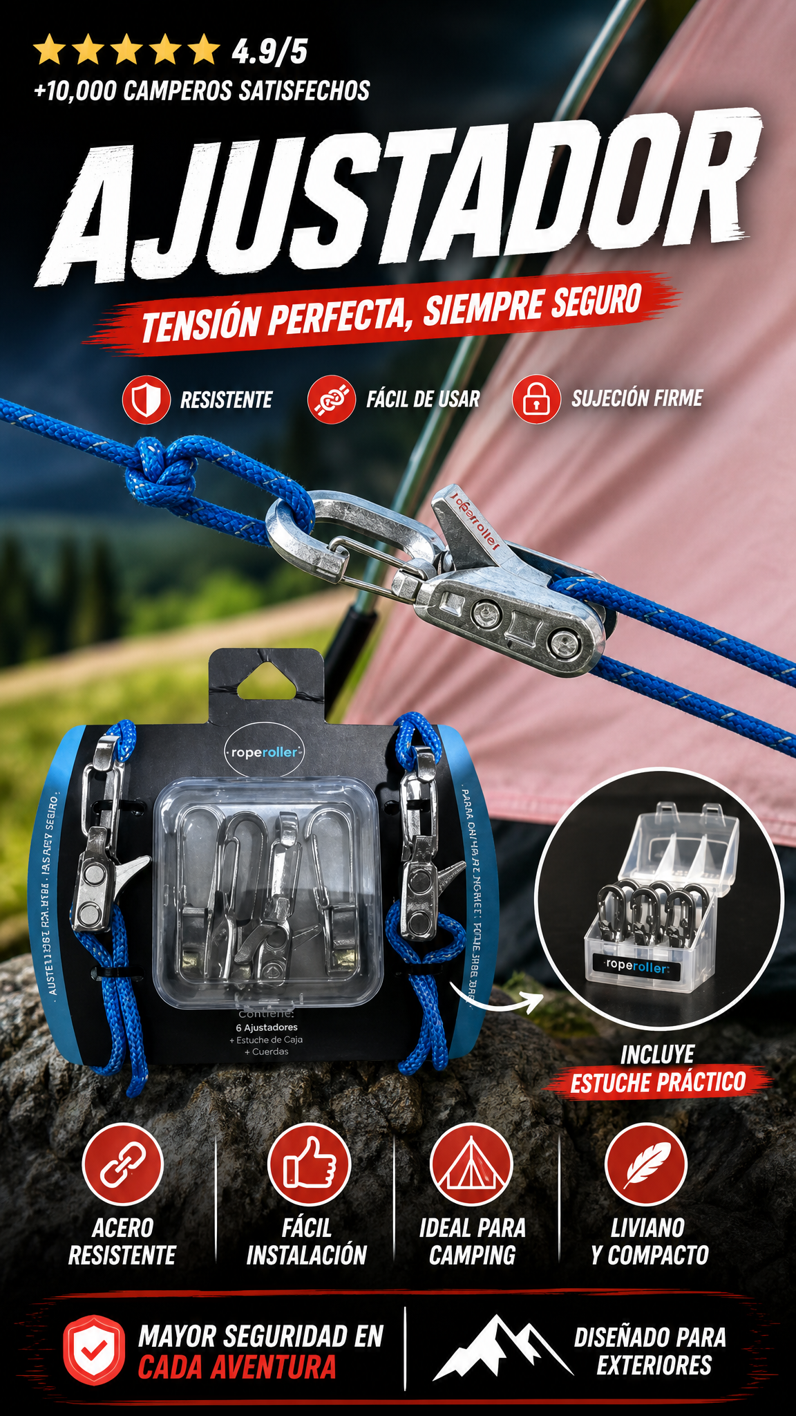 AJUSTADOR ROPEROLLER PACK DE 6 UNIDADES